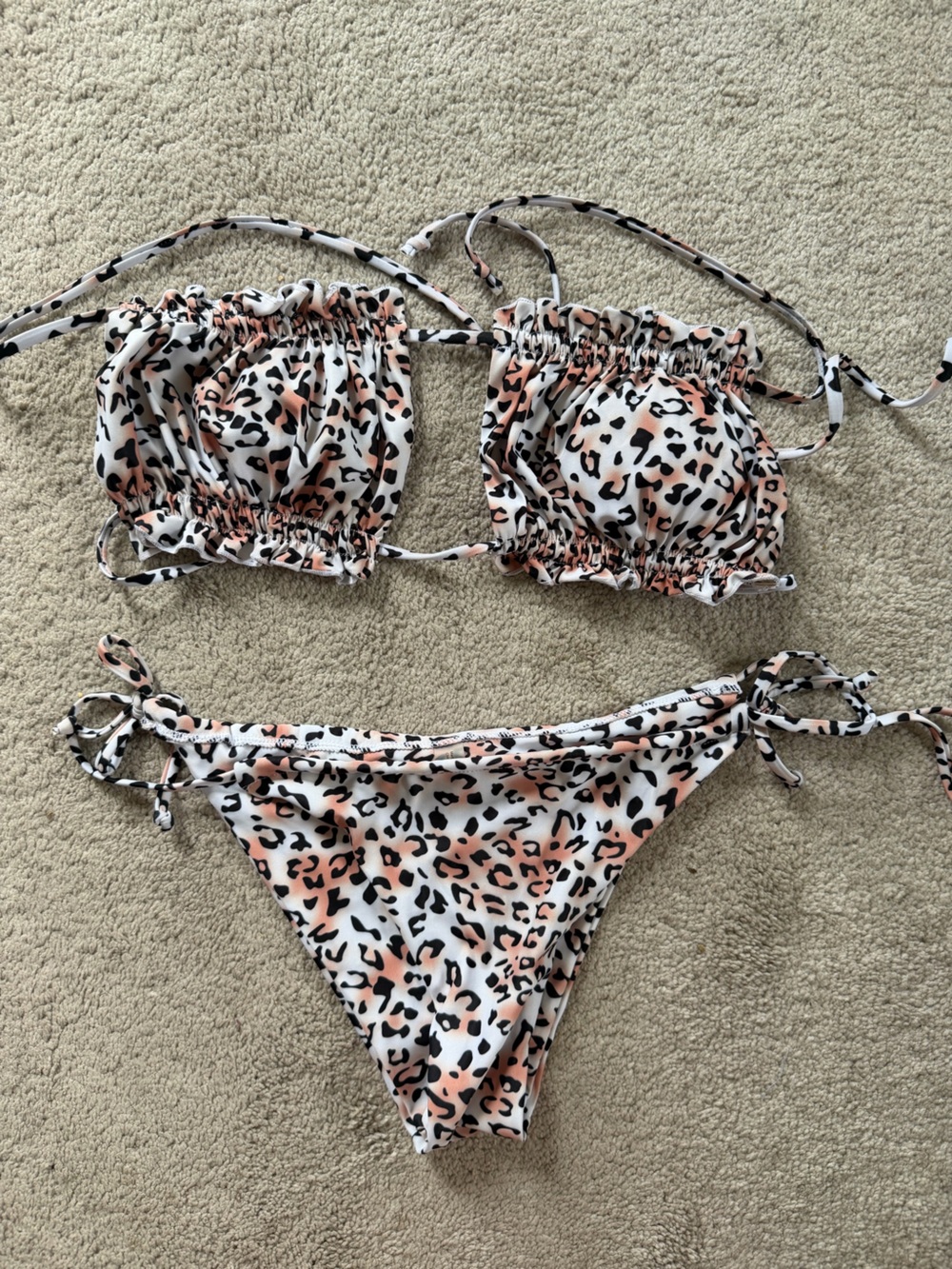 Zaful Leopard Print Bikini Padded Swim Set